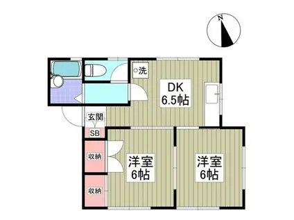 エミネントハイツ 富士(2DK/1階)の間取り写真