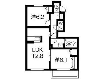 シャーメゾン常盤(2LDK/1階)の間取り写真