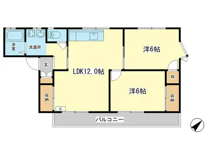 プチメゾンキャトル(2LDK/2階)の間取り写真
