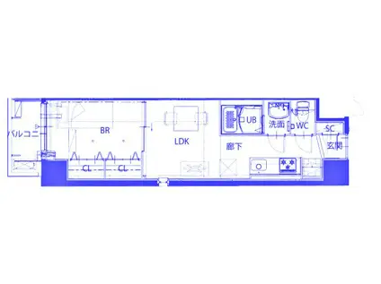 レスピール与野(1LDK/2階)の間取り写真