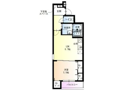 フジパレス加美駅南I番館(1LDK/3階)の間取り写真