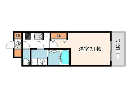 ファーストフィオーレ大阪城イースト(1K/12階)の間取り写真