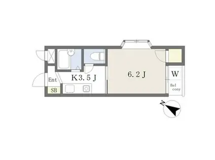 ハイツサンライズ(1K/2階)の間取り写真