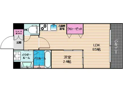 リブラ井尻(1LDK/6階)の間取り写真