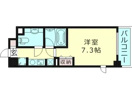 ヴィヴィッド京橋(1K/3階)の間取り写真