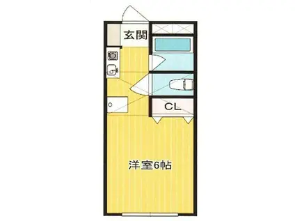 技建ドミトリー(ワンルーム/1階)の間取り写真