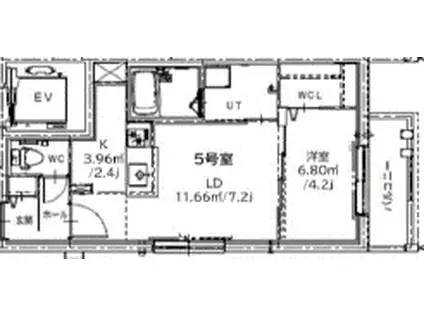 ブランシャールFEG-X桑園(1LDK/4階)の間取り写真