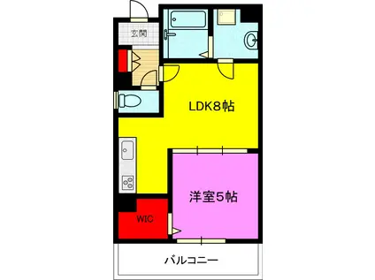ピレーネ諸福(1LDK/2階)の間取り写真