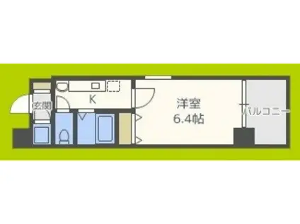 VIENTO VERDE(1K/6階)の間取り写真