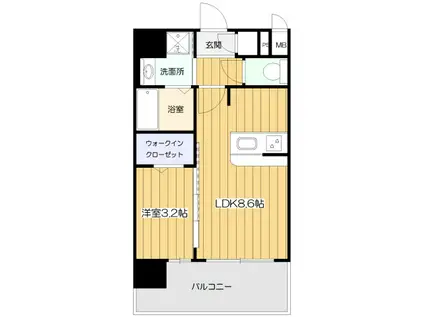 プレサンス東淀川駅前プロ―シェ(1LDK/4階)の間取り写真