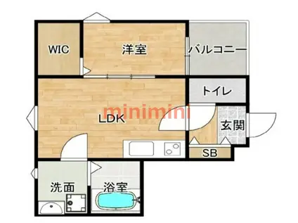メルシー高槻庄所(1LDK/1階)の間取り写真