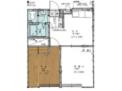 ピュアパレス(2DK/1階)の間取り写真