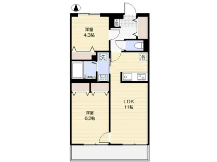 マーガレット(2LDK/1階)の間取り写真