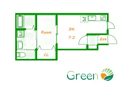 ユーオディア(1DK/1階)の間取り写真