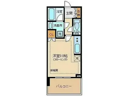 シティタワー新宿(ワンルーム/15階)の間取り写真