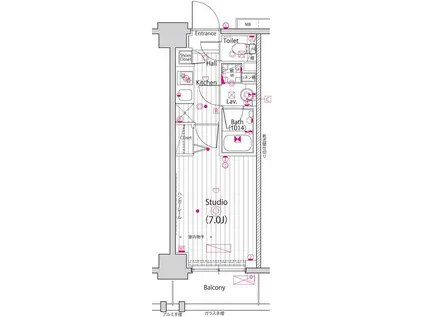 ガーラ・プライム横濱関内(1K/7階)の間取り写真