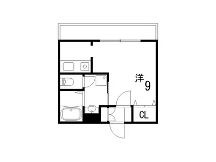 カーサR1(1K/1階)の間取り写真