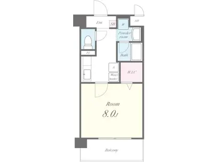 スカイビュー宝泉(1K/5階)の間取り写真