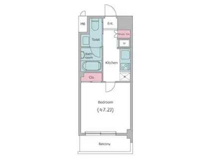 レジディア中目黒II 2階(1K/2階)の間取り写真