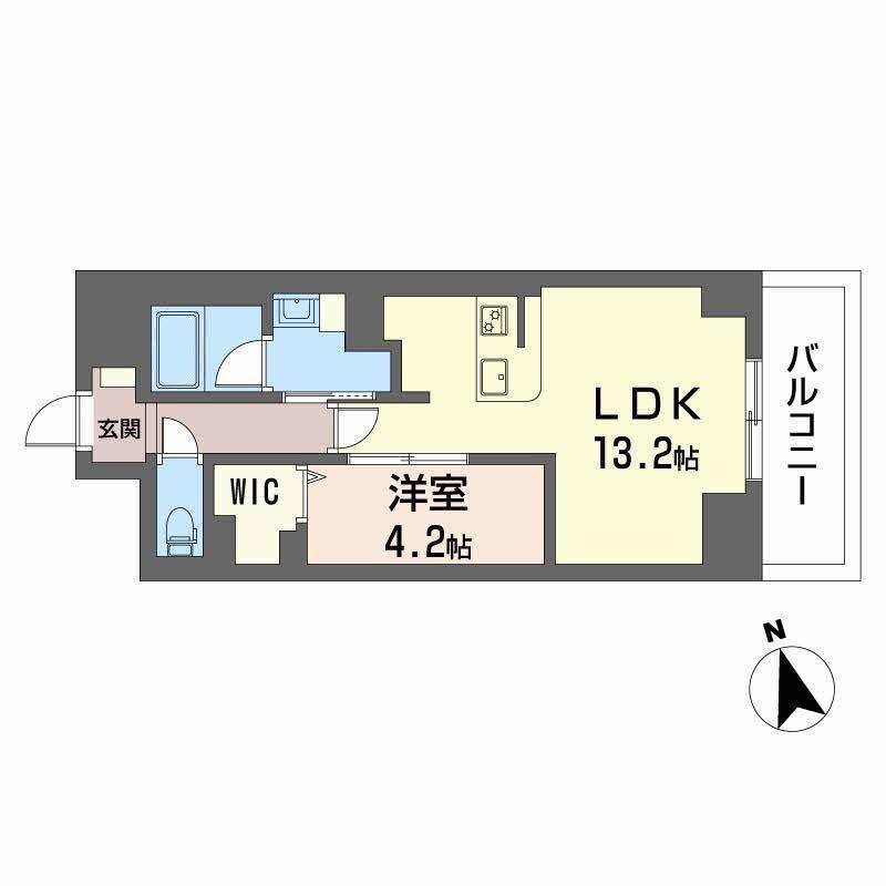 サンエール南堀江(1LDK/8階)の間取り写真