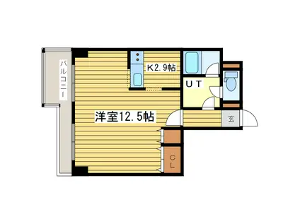 SUN CREAN31(1K/4階)の間取り写真