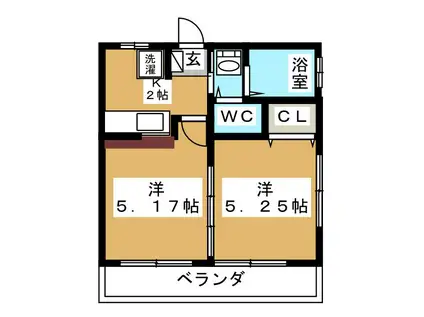 第2斉藤ビル(2K/4階)の間取り写真