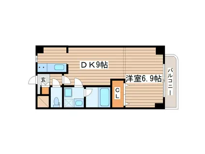 スワローヒルズMH(1DK/3階)の間取り写真