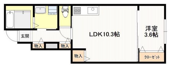 カーリー・ダダン元町(1LDK/1階)の間取り写真