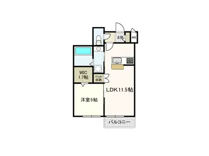 TIAMAT(1LDK/2階)の間取り写真