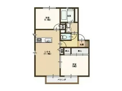 グランディール疋田(2LDK/1階)の間取り写真