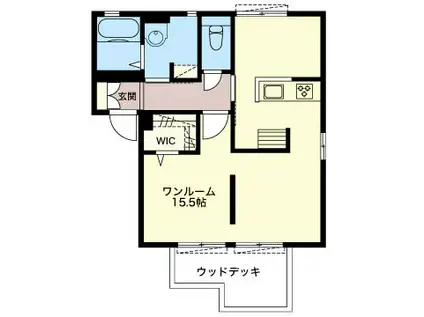 サニーコートダイドーA(ワンルーム/1階)の間取り写真