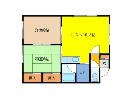 ハートランドII(2LDK/2階)の間取り写真