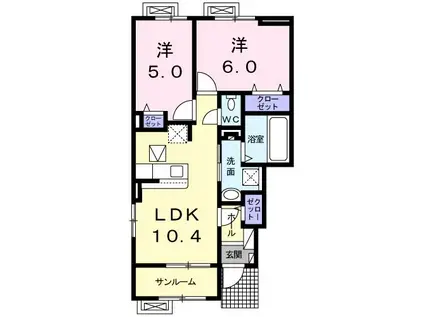 マ-ベラス野田I(2LDK/1階)の間取り写真