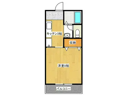 アースウェル(1K/4階)の間取り写真