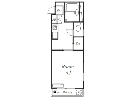 メゾン田中(1K/3階)の間取り写真