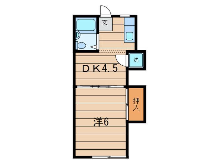 誠和荘(1DK/2階)の間取り写真