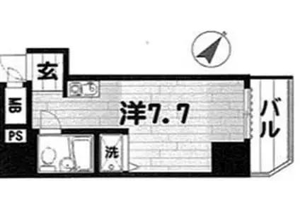 TRUST VALUE 不動前(ワンルーム/10階)の間取り写真