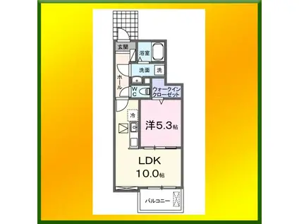 アルカンシエル ひばりが丘(1LDK/1階)の間取り写真