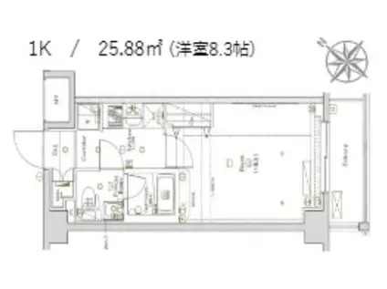 プレール・ドゥーク志村坂上II(1K/3階)の間取り写真