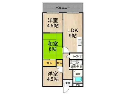 カーサフィオーレ弐番館(3LDK/4階)の間取り写真