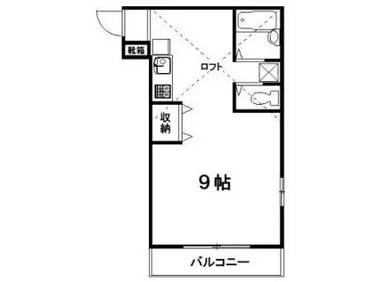 カーサ中原(ワンルーム/2階)の間取り写真