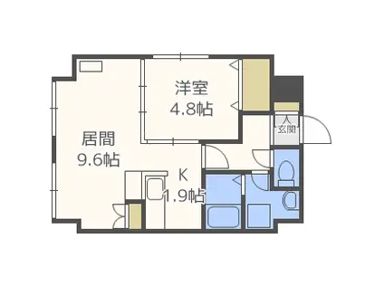 藤井ビル北11条(1LDK/6階)の間取り写真