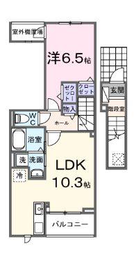 LA.OHANA 田無(1LDK/2階)の間取り写真