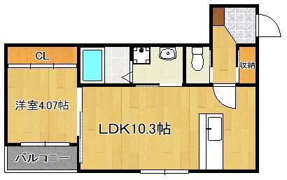 GRAND COURT 01(1LDK/1階)の間取り写真