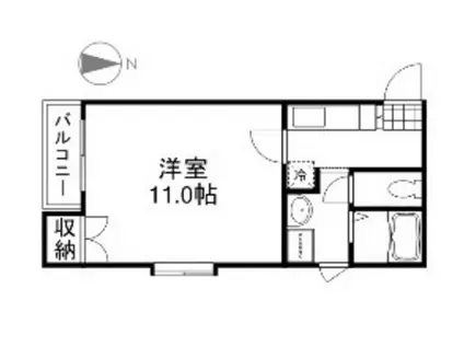 サンガーデン青江 I(1K/2階)の間取り写真