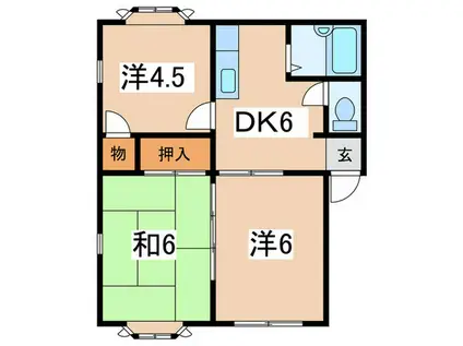 フジハイツ(3DK/1階)の間取り写真