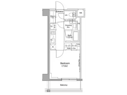 ザ・パークハビオ神泉(1K/4階)の間取り写真