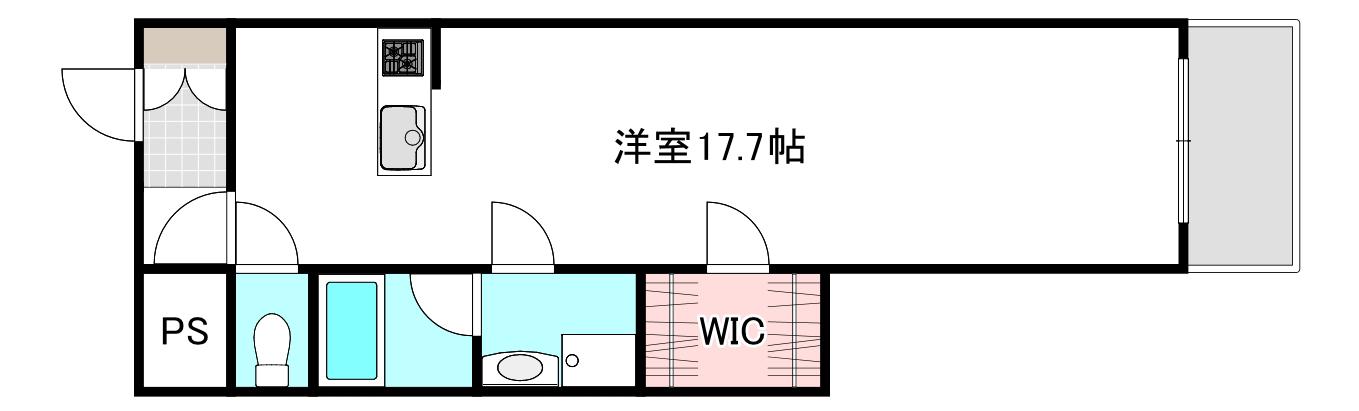 新白島東亜ビル(ワンルーム/13階)の間取り写真