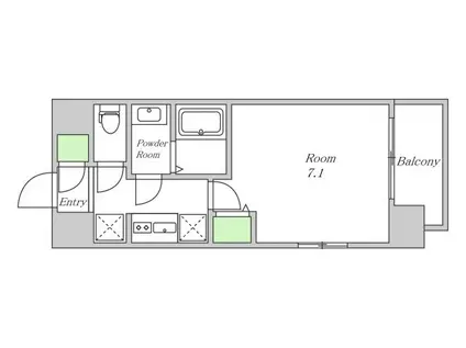 リッツ新大阪(1K/12階)の間取り写真
