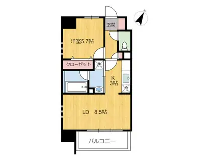 ADRATION(1LDK/2階)の間取り写真